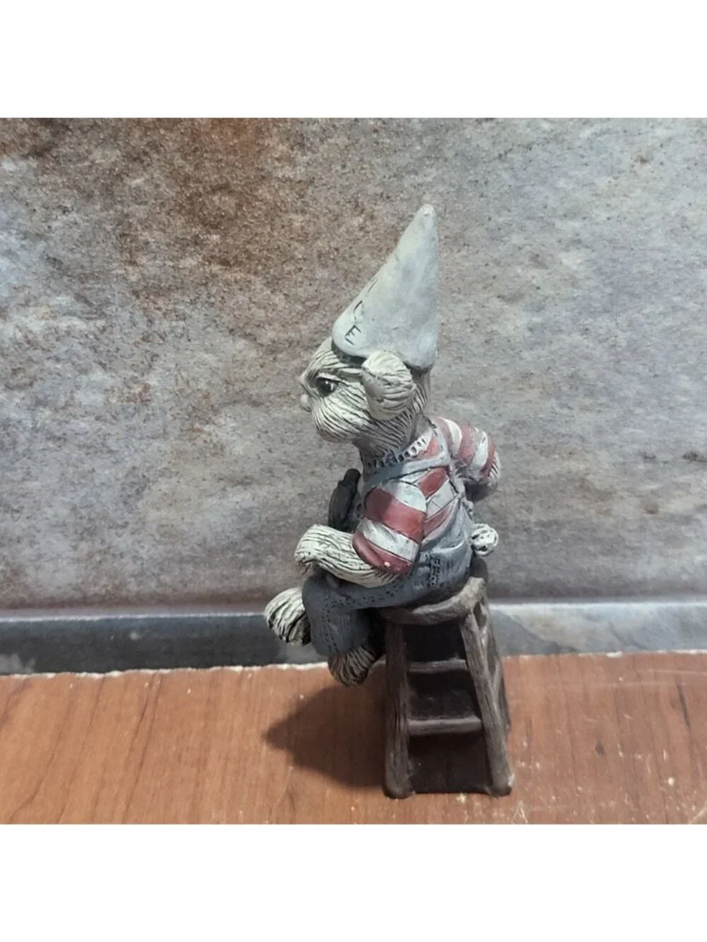 Sarahs Attic Folk Art Rabbit Figurine Conical Dunce Cap